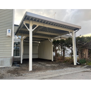 １台用ロングカーポート（既存ガレージ加工あり）